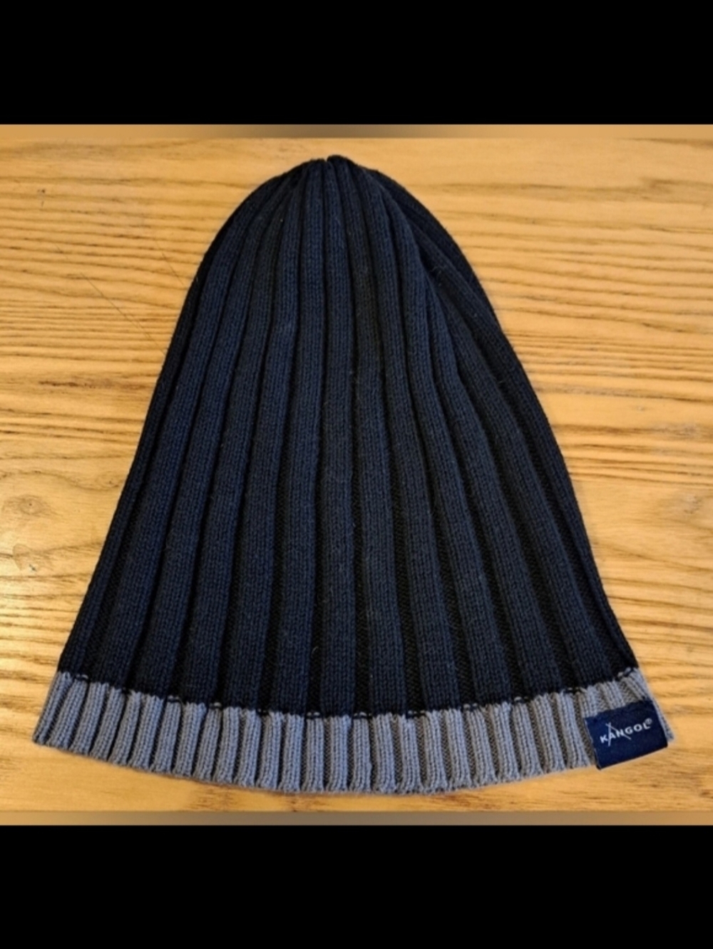 Vintage Y2K Kangol Grey & Black Unisex Winter Warm Cotton Comfy Beanie Hat Cap